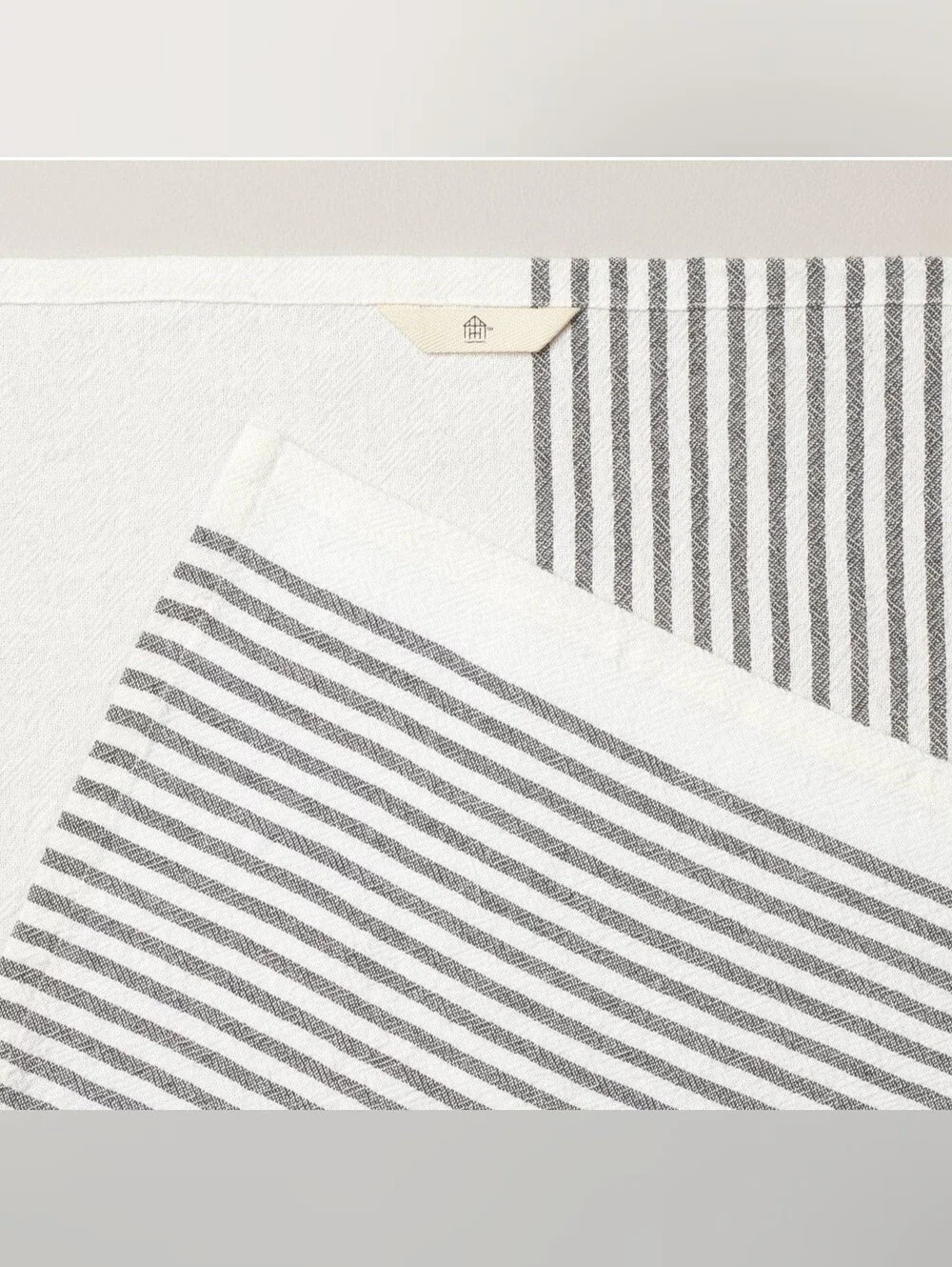 Hearth & Hand With Magnolia Mini Stripe Flour Sack Kitchen Towel Dark Gray/Cream